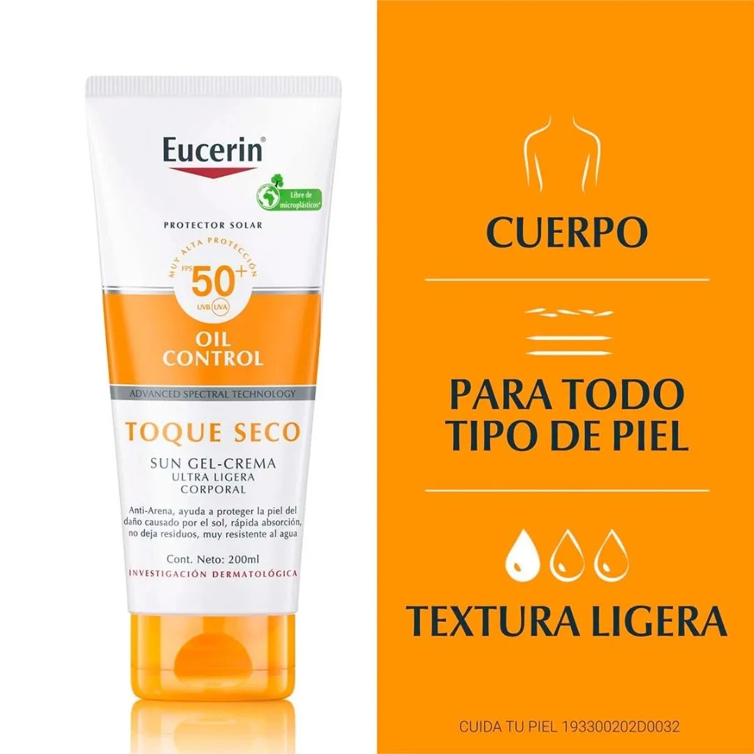 EUCERIN - OIL CONTROL GEL - CREMA TOQUE SECO FPS50+ PROTECTOR SOLAR CORPORAL