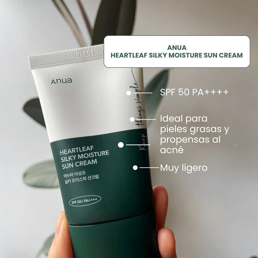 ANUA HEARTLEAF SILKY MOISTURE SUN CREAM SPF50+